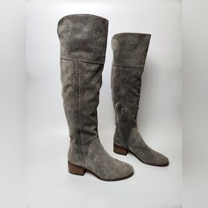 Vince Camuto Kochelda Over the Knee Boots Gray Suede Womens Size 7 M Fall Winter